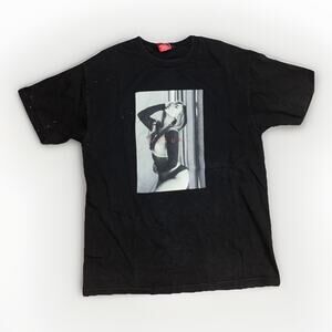 Visual Streetwear Graphic T-Shirt Men’s Large Black Photo Print Tee 21x28